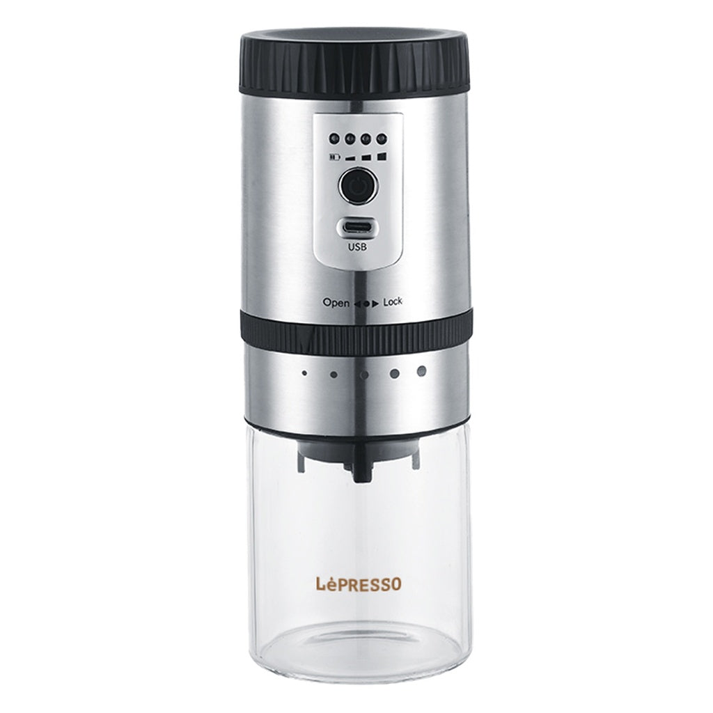 Lepresso Portable Mini Coffee Grinder with Storage -  مطحنة قهوة محمولة ليبريسو مع تخزين شحن تايب سي