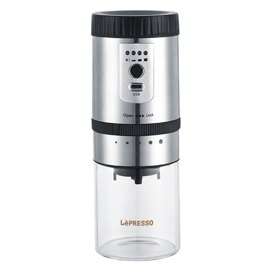 Lepresso Portable Mini Coffee Grinder with Storage -  مطحنة قهوة محمولة ليبريسو مع تخزين شحن تايب سي