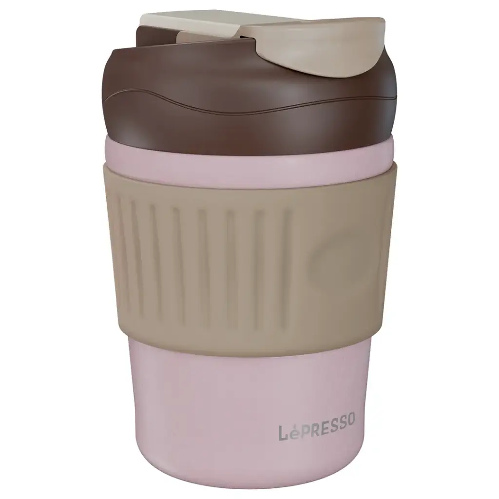 Qedeha Timbler a LePresso Morningscape bi Qapaxa Dual Sip - Pembe