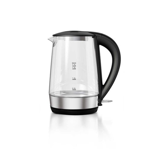 LePresso 360 Transparent Quick-Boil Glass Kettle 1.7L 2200W Black - غلاية ليبريسو الزجاجية الشفافة السريعة الغليان 360 درجة – 1.7 لتر، 2200 واط
