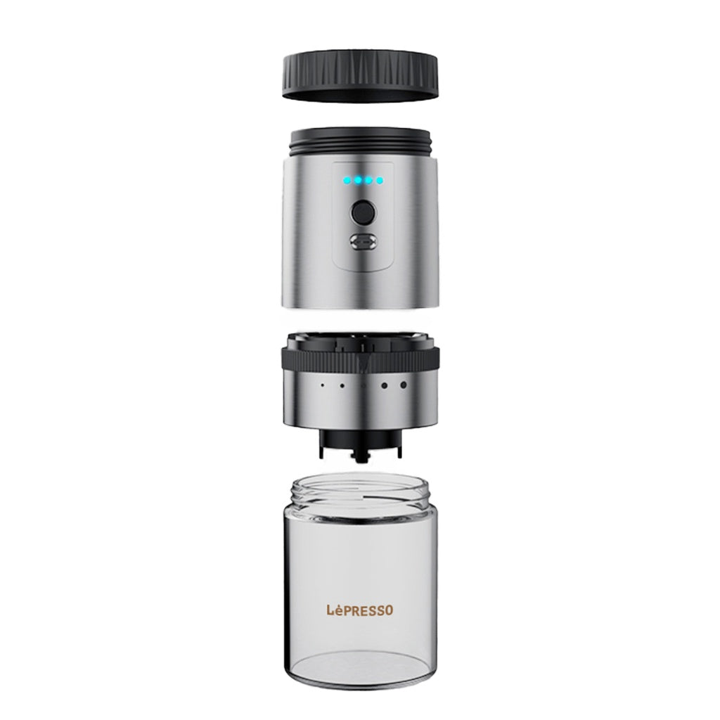 Lepresso Portable Mini Coffee Grinder with Storage -  مطحنة قهوة محمولة ليبريسو مع تخزين شحن تايب سي