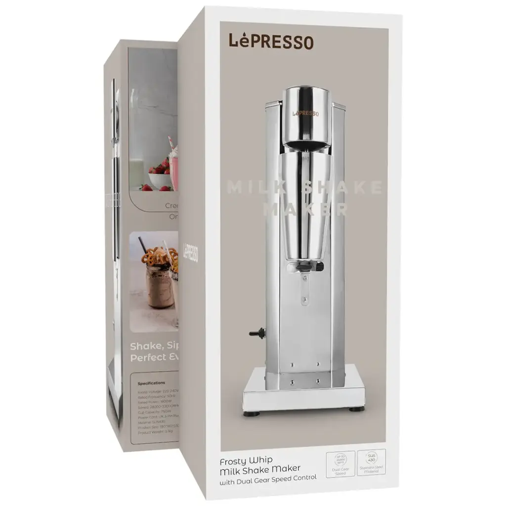 Çêkera Şîrkêşana LePresso Frosty Whip bi Kontrola Leza Dual Gear - Zîv