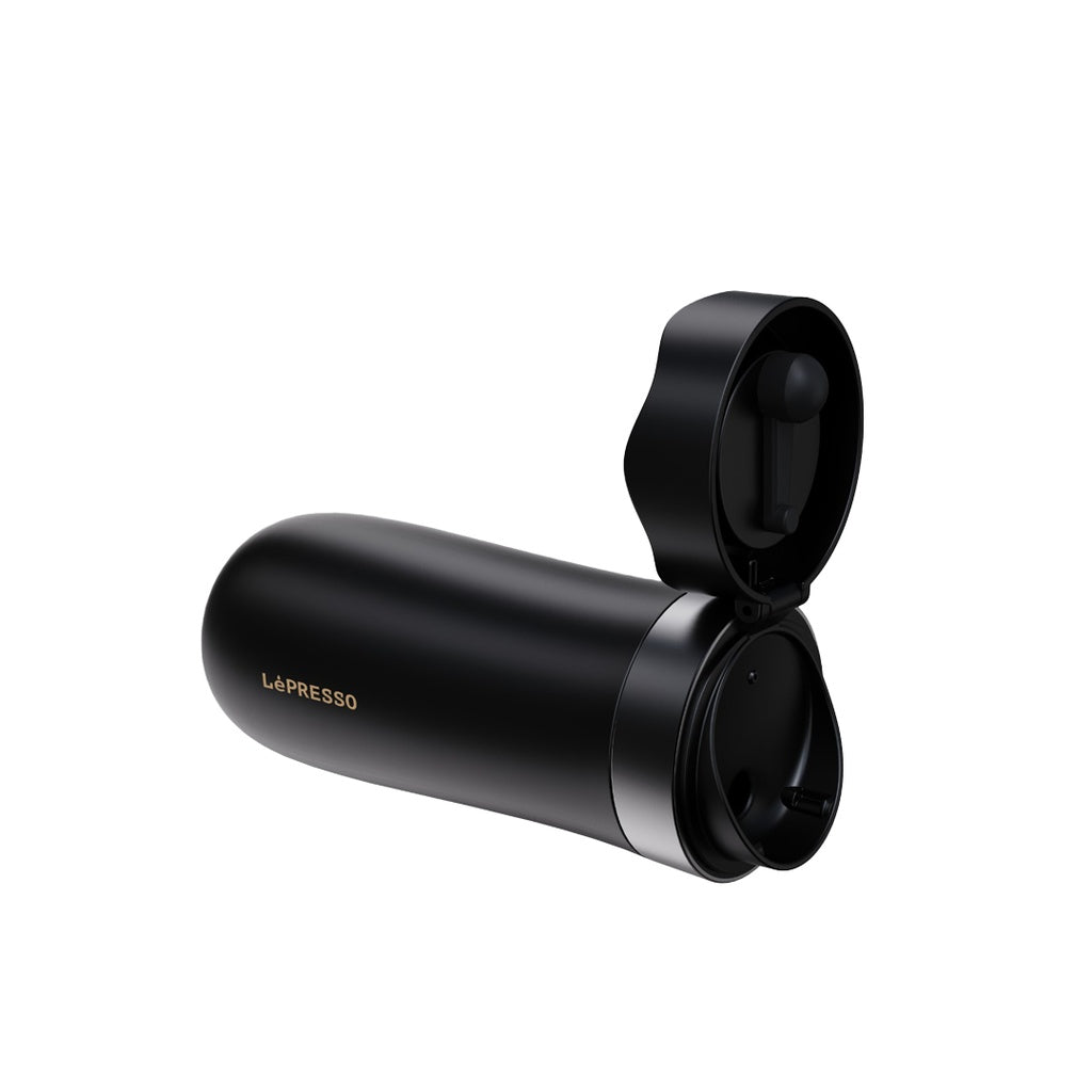 LePresso Insulated Mug with French Press Black - كوب ليبريسو المعزول مع مكبس فرنسي 320 مل
