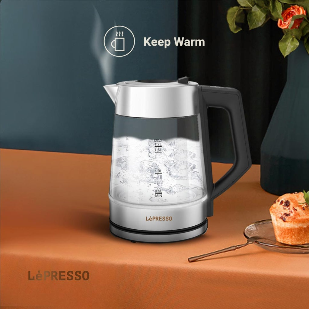 LePresso 1.7L Glass Kettle 2200W - غلاية زجاجية ليبرسو 1.7 لتر – 2200 واط