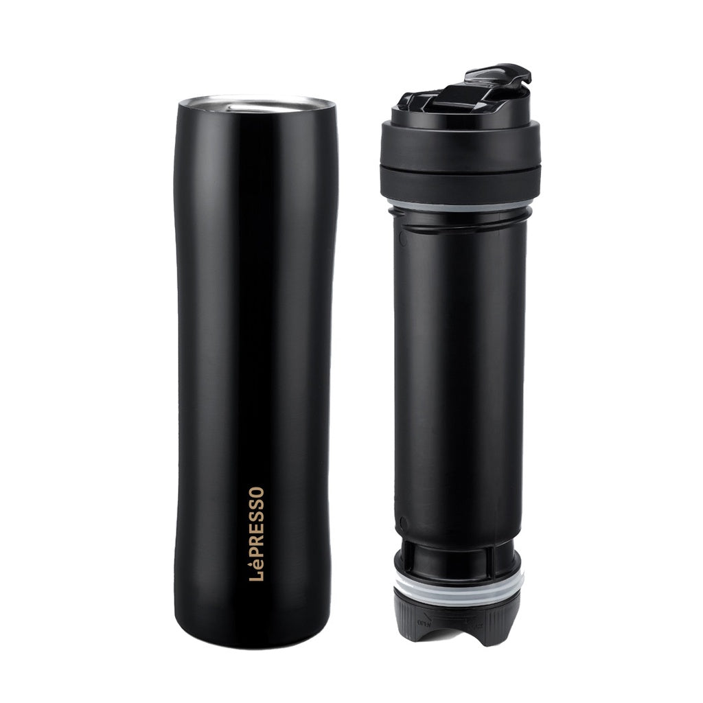 LePresso Stainless Steel Portable French Press Black - فرنش برس محمول من ليبريسو من الستانلس ستيل