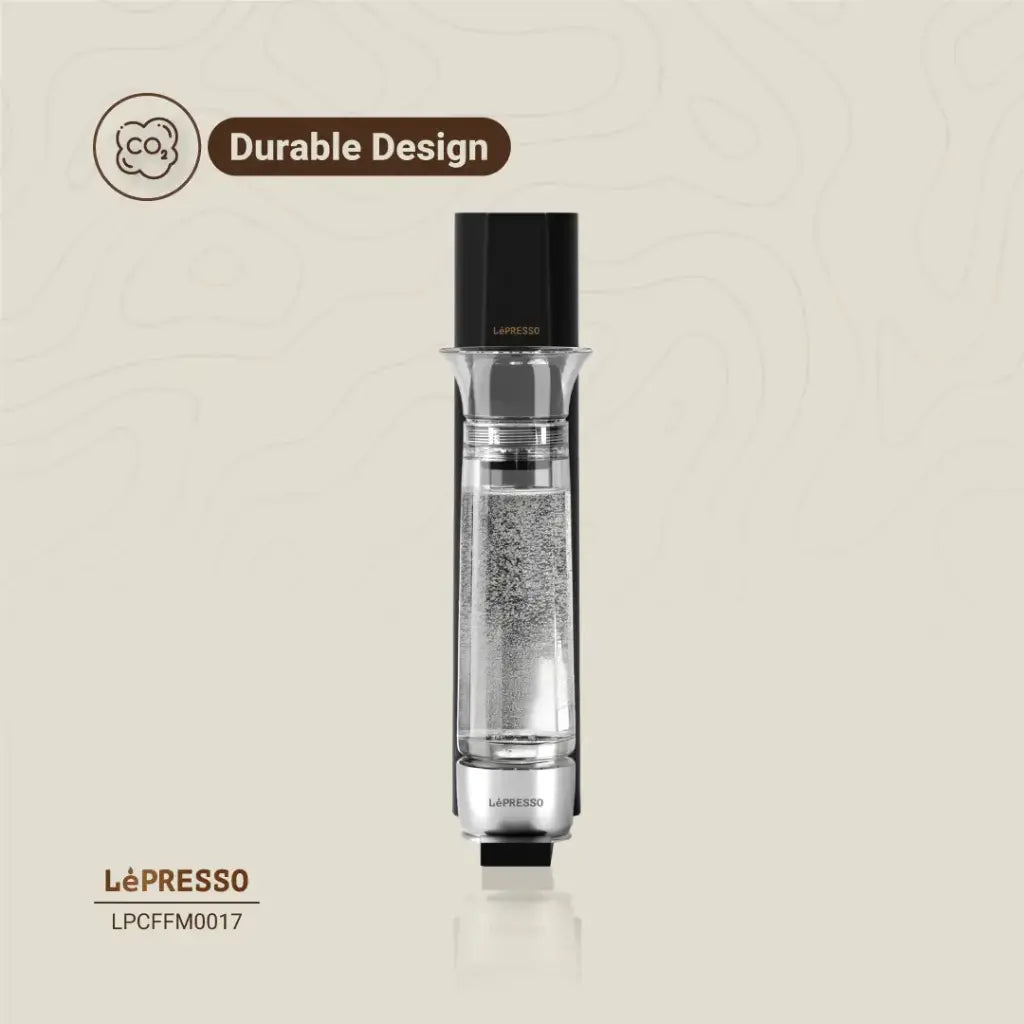 صانعة المياه الغازية من ليبريسو مع زر تحرير الضغط - اسود | LePresso Sparkling Water Maker With Pressure Release Button - Black