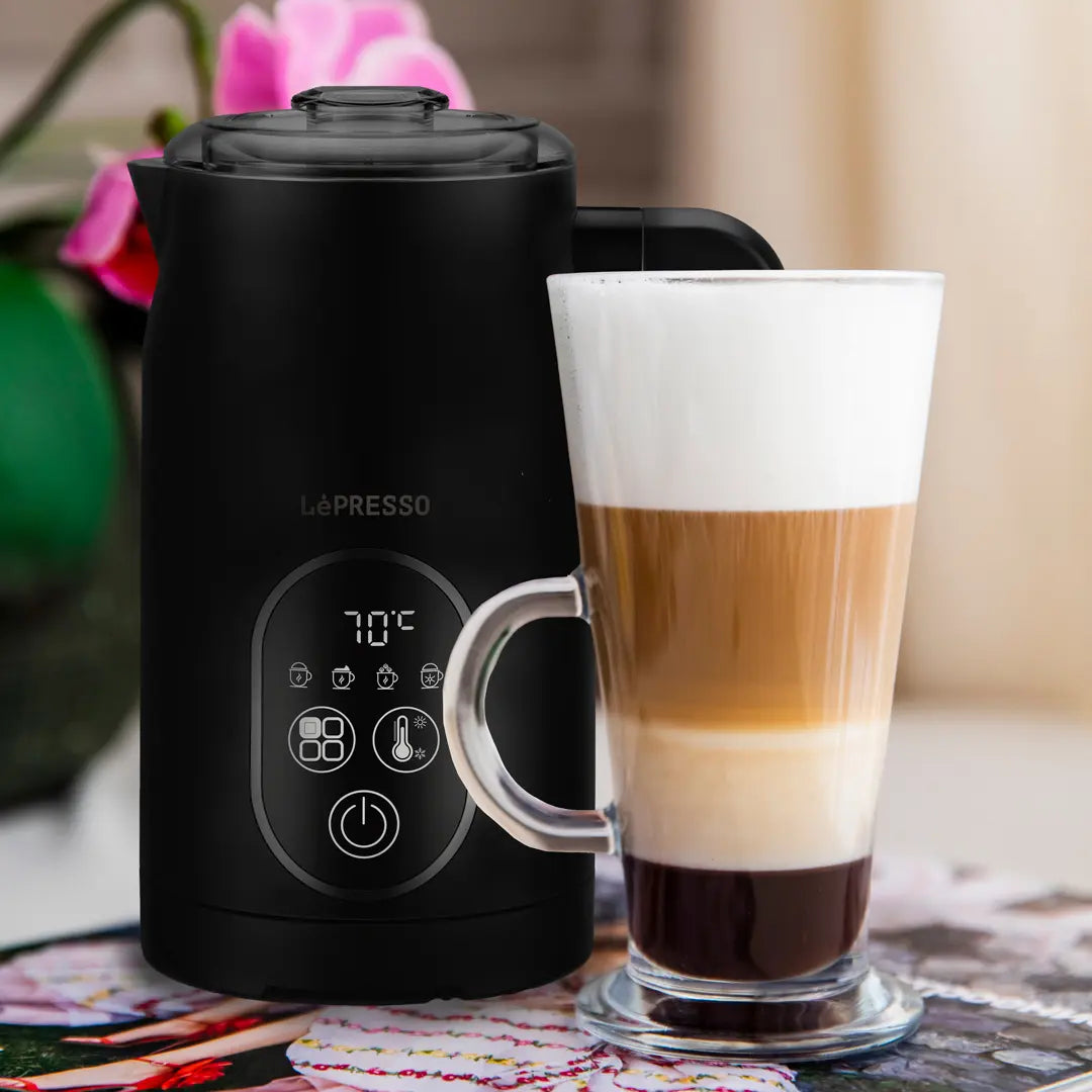 خفاق الحليب الكهربائي متعدد الوظائف من ليبريسو بقدرة 500 واط  – أسود | LePresso 500W Electric Multifunction Milk Frother - Black