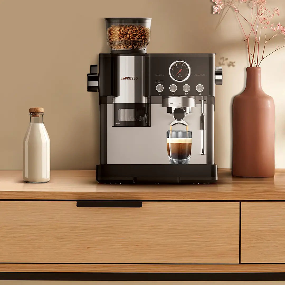 Makîneya Qehweyê ya Nîv-Otomatîk a Lepresso - Reş