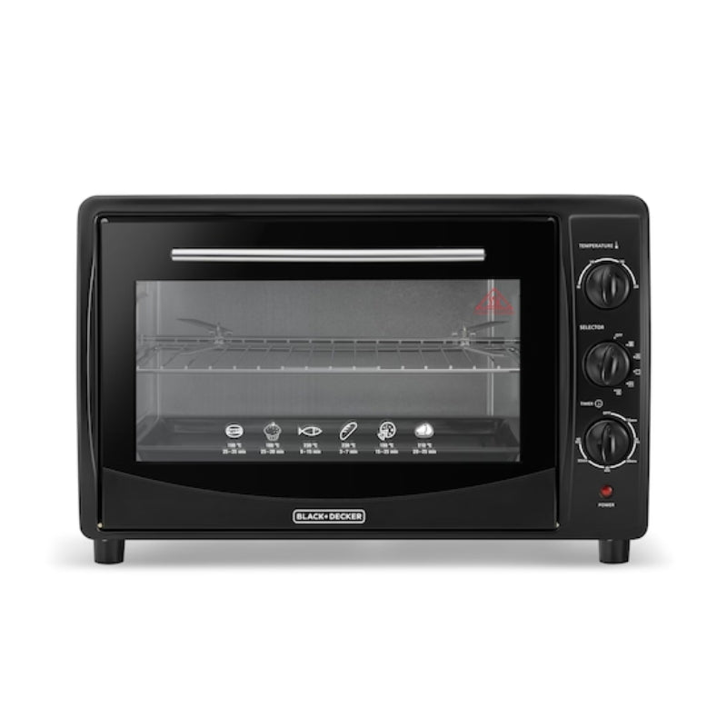 Black+Decker 45L multi-function double glass toaster oven - فرن توستر بلاك أند ديكر متعدد الوظائف بسعة 45 لتر وبباب مزدوج