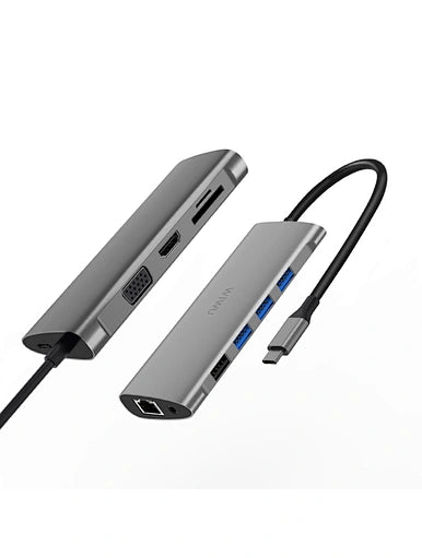 WiWU Alpha 11 in 1 USB C Hub All in One Internet 4K for Macbook Laptop Type C Docking Station - محول وصل ويوو الفا  11 في 1 يو اس بي سي متعدد المنافذ