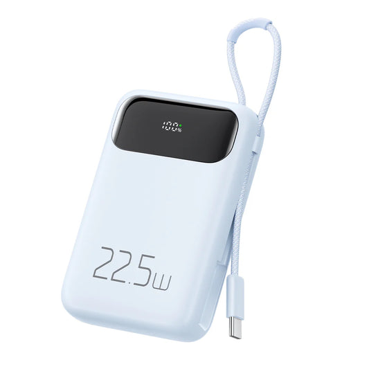 Mcdodo 22.5W PD+QC 10000mah Power Bank Built-in Cable Digital Display Type-C - باور بانك بقدرة 22.5واط وسعة 10000ميلي أمبير مع كيبل تايب سي من مكدودو