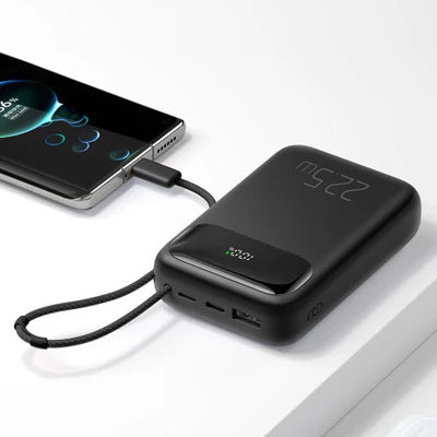 Mcdodo 22.5W PD+QC 10000mah Power Bank Built-in Cable Digital Display Type-C - باور بانك بقدرة 22.5واط وسعة 10000ميلي أمبير مع كيبل تايب سي من مكدودو