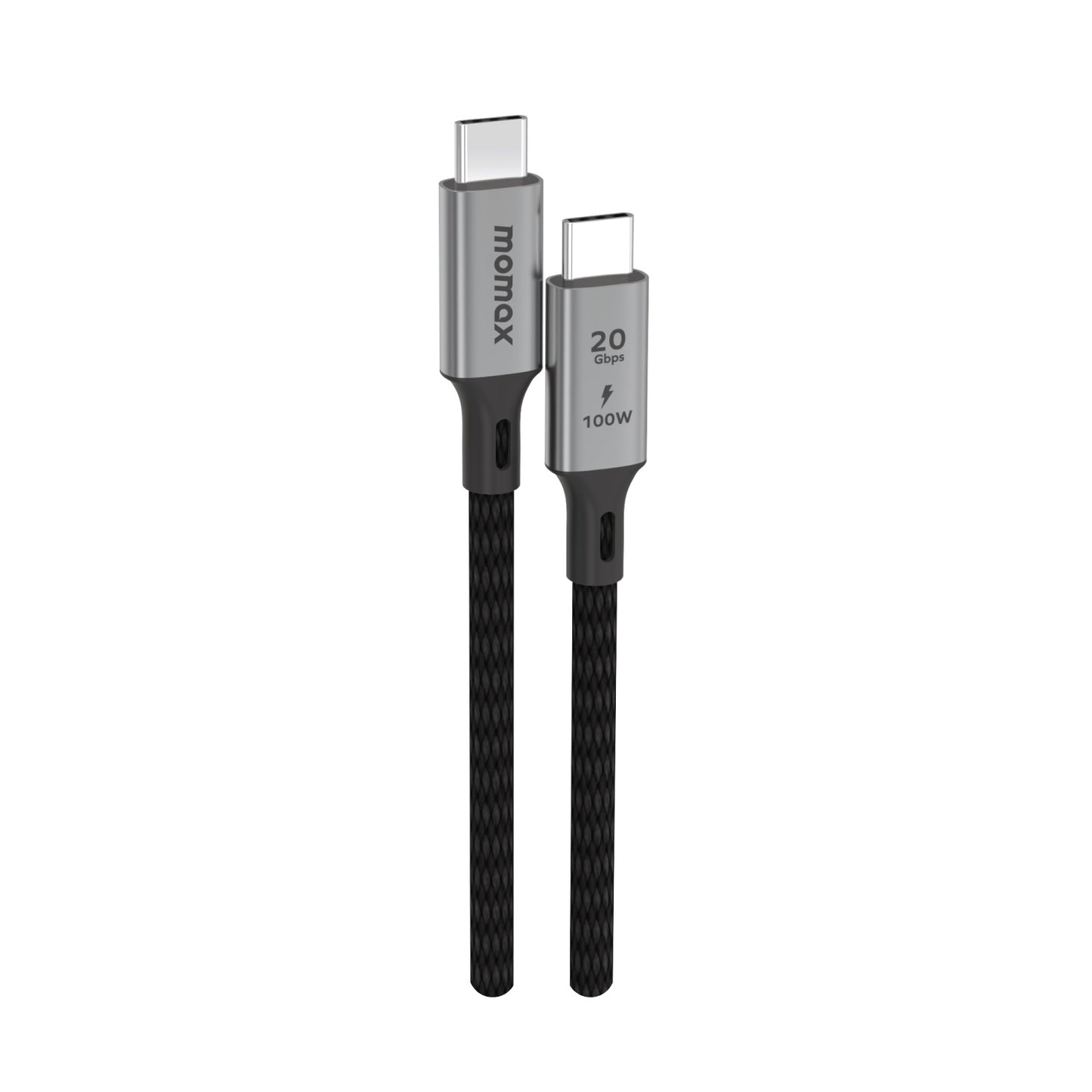 Momax Elite 100W USB‑C to USB‑C Braided Cable, 1 m - كيبل موماكس اليت, USB-C الى USB-C, بقوة 100 واط