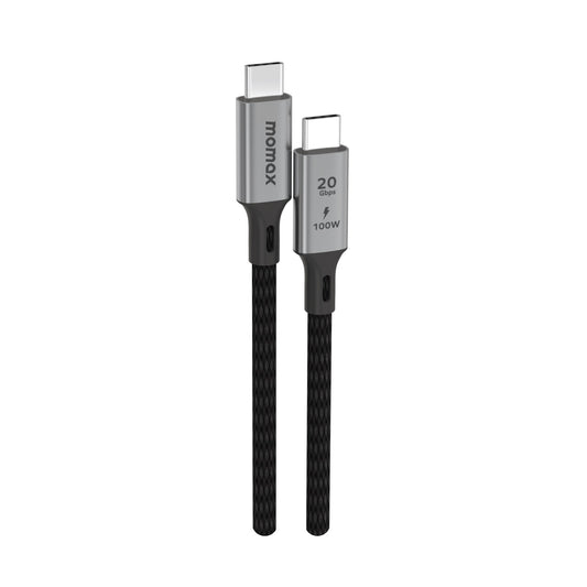 Momax Elite 100W USB‑C to USB‑C Braided Cable, 1 m - كيبل موماكس اليت, USB-C الى USB-C, بقوة 100 واط