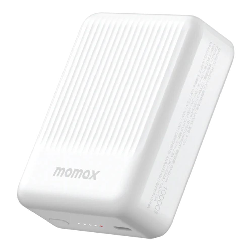 Momax Q.Mag Minimal 2, 10000mAh Magnetic Wireless Power Bank for MagSafe - باور بانك موماكس كيو ماج مينيمال 2 اللاسلكي المغناطيسي بسعة 10000 مللي امبير, متوافق مع ماج سايف