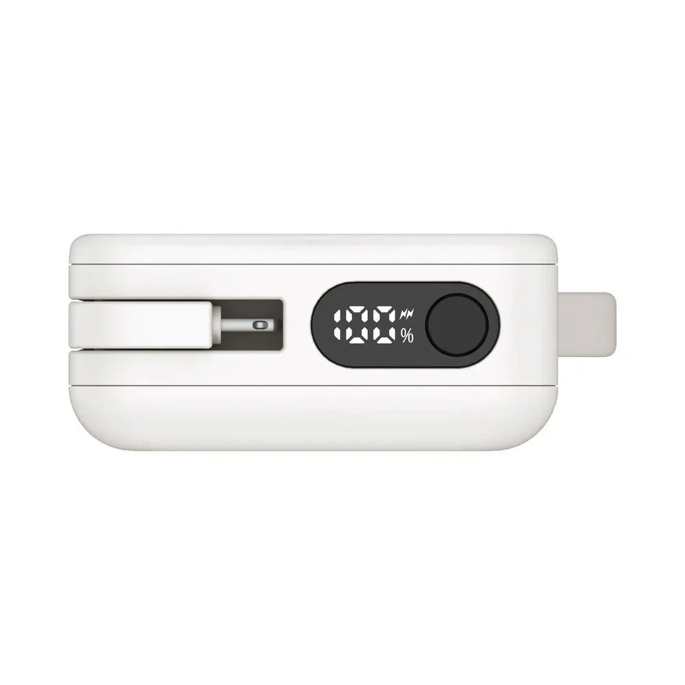 Momax Power Vital+ 10000mAh Battery Pack with Built-in USB-C and Lightning Cables - باور بانك موماكس بور فايتل بلس بسعة 10000 مللي امبير مع كيبل USB-C و لايتتنغ مدمجين يدعمون الشحن السريع