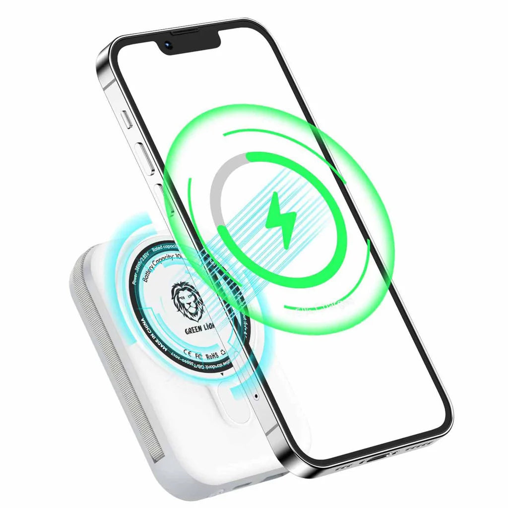 باور بانك جرين لايون موناكو متوافق مع ماج سيف بسعة 10,000 مللي أمبير وبقدرة شحن 22.5 واط | Green Lion Monaco MagSafe Power Bank 10000mAh 22.5W