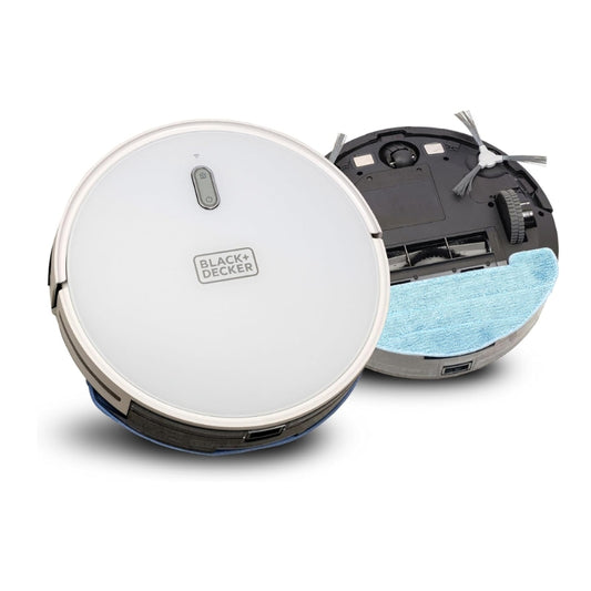 Black+Decker Robotic Vacuum Cleaner and Mop, Support Alexa, 2150Pa Strong Suction Power -مكنسة روبوتية وممسحة بلاك اند ديكر مع دعم الأليكسا، قوة شفط 2150 باسكال