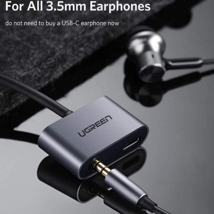محول يو جرين يو اس بي سي الى منفذ صوت 3.5 ملم ومنفذ شحن تايب سي | Ugreen USB-C to 3.5mm AUX + USB-C Adapter