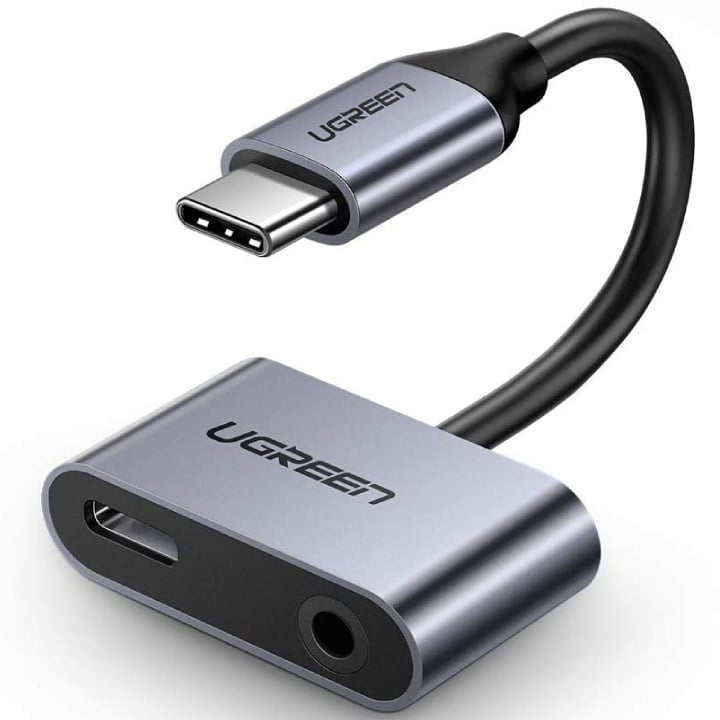 محول يو جرين يو اس بي سي الى منفذ صوت 3.5 ملم ومنفذ شحن تايب سي | Ugreen USB-C to 3.5mm AUX + USB-C Adapter