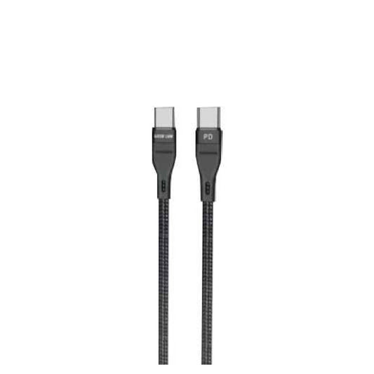 كيبل جرين لايون مضفر يو اس بي سي الى يو اس بي سي بقدرة شحن 60 واط وطول 1 متر - اسود | Green Lion USB-C to USB-C Braided Cable Series-2 1M PD 60W - Black