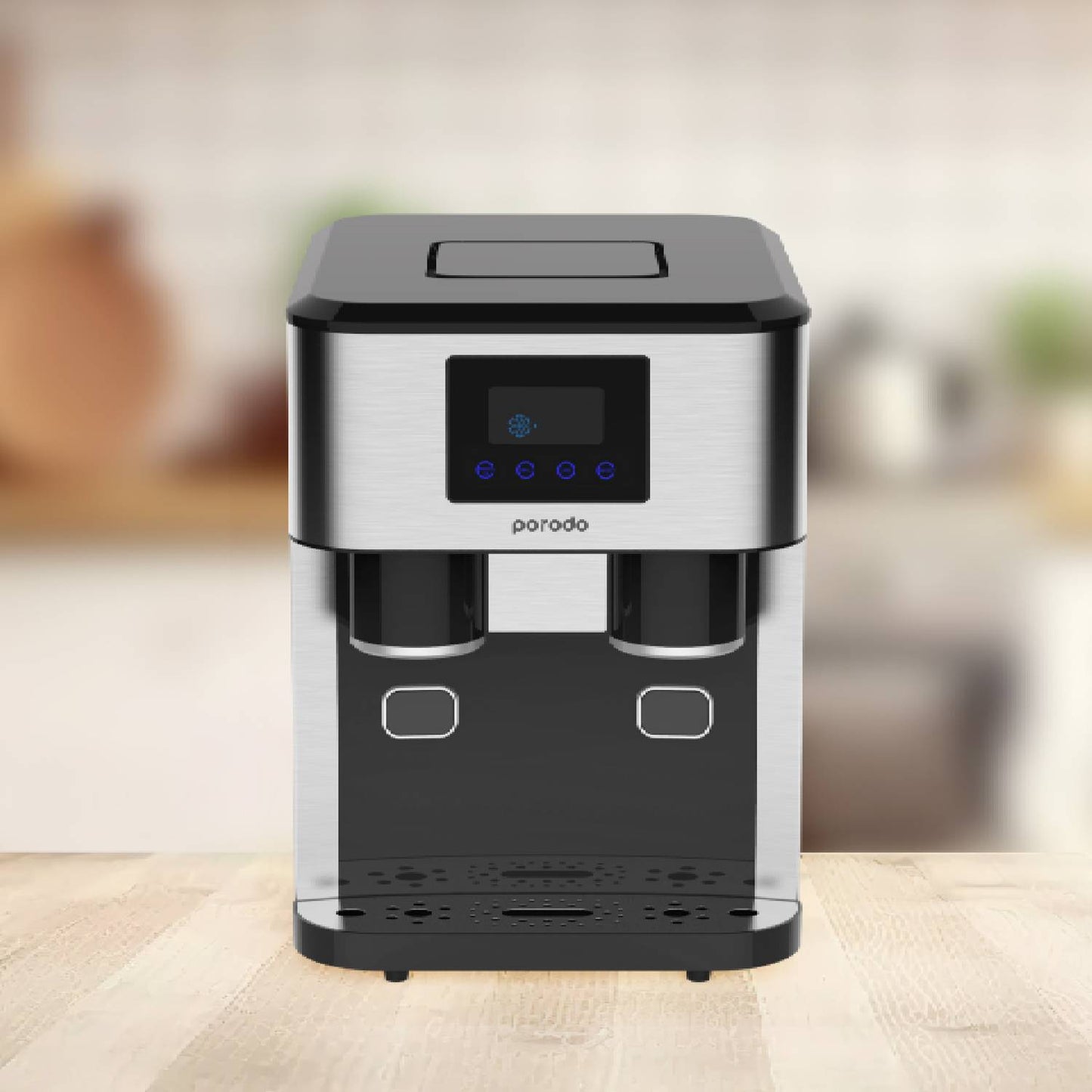 صانعة ثلج 3 في 1 مع كسارة وموزعة مياه باردة من بورودو - اسود | Porodo 3-in-1 Ice Maker with Crusher & Cold Water Dispenser – Black