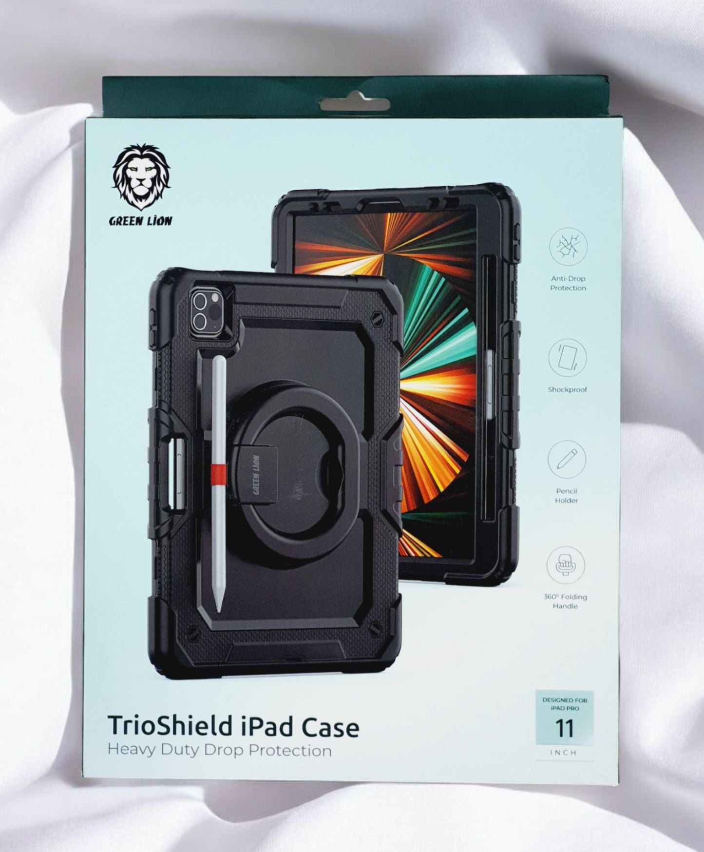 غطاء حماية جرين لايون تريو شيلد للايباد بحجم 11 انش - اسود | Green Lion TrioShield Case for iPad 11" - Black