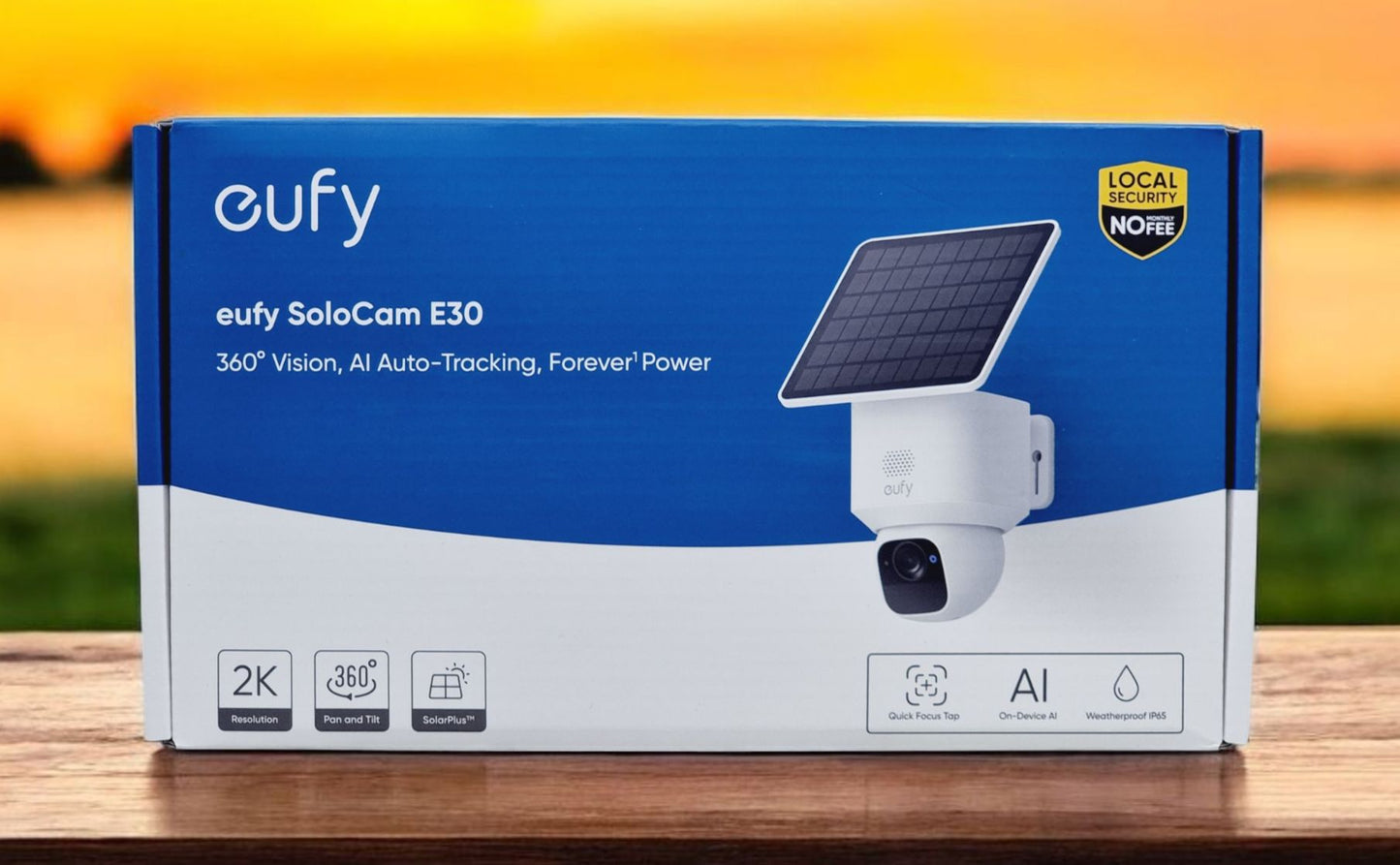 Anker eufy SoloCam E30 – 2K Solar Security Camera with 360° Pan | كاميرا مراقبة انكر يوفي سولو كام E30, تغطية 360 درجة, دقة 2K, طاقة شمسية