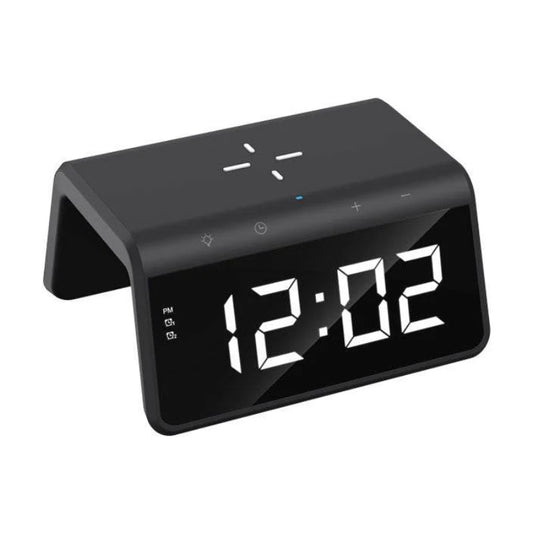 Havit W320 Wireless Charger with Clock – Fast Charging 15W - شاحن لاسلكي مع ساعة باللون الأسود من هافيت