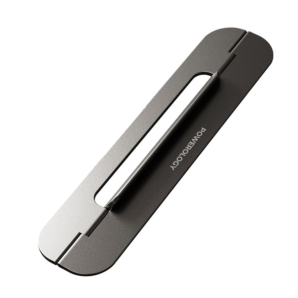 حامل لابتوب باورولوجي المنيوم قابل للطي ومحمول - رمادي | Powerology Aluminum Foldable and Portable Laptop Stand – Grey.