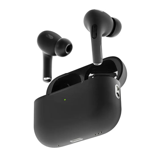 سماعات بورودو بلو برو 2 اللاسلكية بصوت بيز عميق مع خاصية التحكم باللمس - اسود | Porodo Blue Deep Bass Wireless Earbuds Pro 2 with Swipe Volume – Black