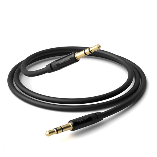 كيبل صوت AUX من بورودو, 5.3 ملم بطول 1 متر | Porodo Blue PVC AUX Audio Cable 3.5mm 1M