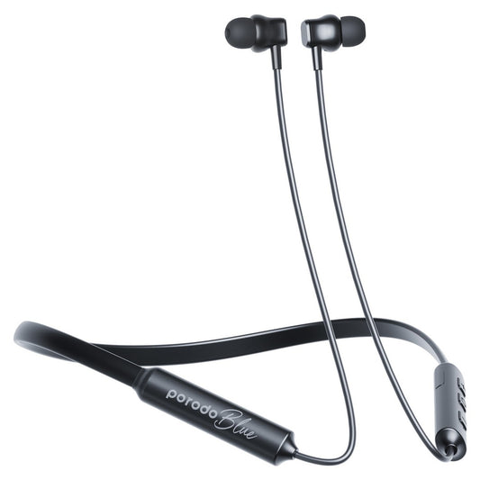 سماعات بورودو بلو داخل الاذن بتصميم حول الرقبة - اسود | Porodo Blue ENC Neckband In-Ear Earphones – Black