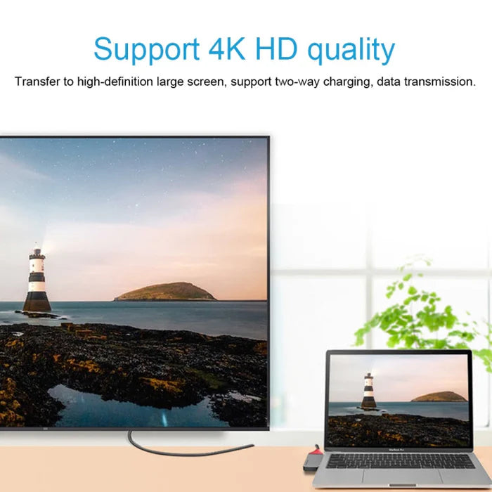WiWU T8 7-in-1 USB-C 3.0 Adapter for MacBook Pro - محول ويوو  7 في 1 يو اس بي سي 3.0 لماك بوك برو