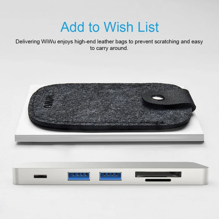 WiWU T8 7-in-1 USB-C 3.0 Adapter for MacBook Pro - محول ويوو  7 في 1 يو اس بي سي 3.0 لماك بوك برو