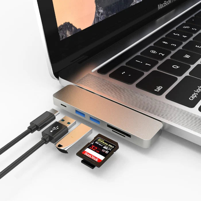 WiWU T8 7-in-1 USB-C 3.0 Adapter for MacBook Pro - محول ويوو  7 في 1 يو اس بي سي 3.0 لماك بوك برو