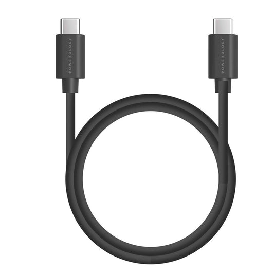 كيبل باورولوجي من يو اس بي سي الى يو اس بي سي بطول 2 متر, شحن سريع 100 واط | Powerology PVC USB-C to USB-C PD 100W Charging Cable 2M.