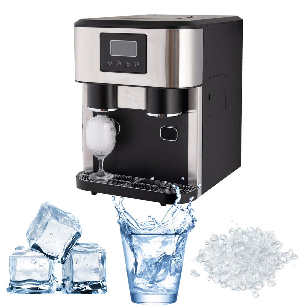 صانعة ثلج 3 في 1 مع كسارة وموزعة مياه باردة من بورودو - اسود | Porodo 3-in-1 Ice Maker with Crusher & Cold Water Dispenser – Black