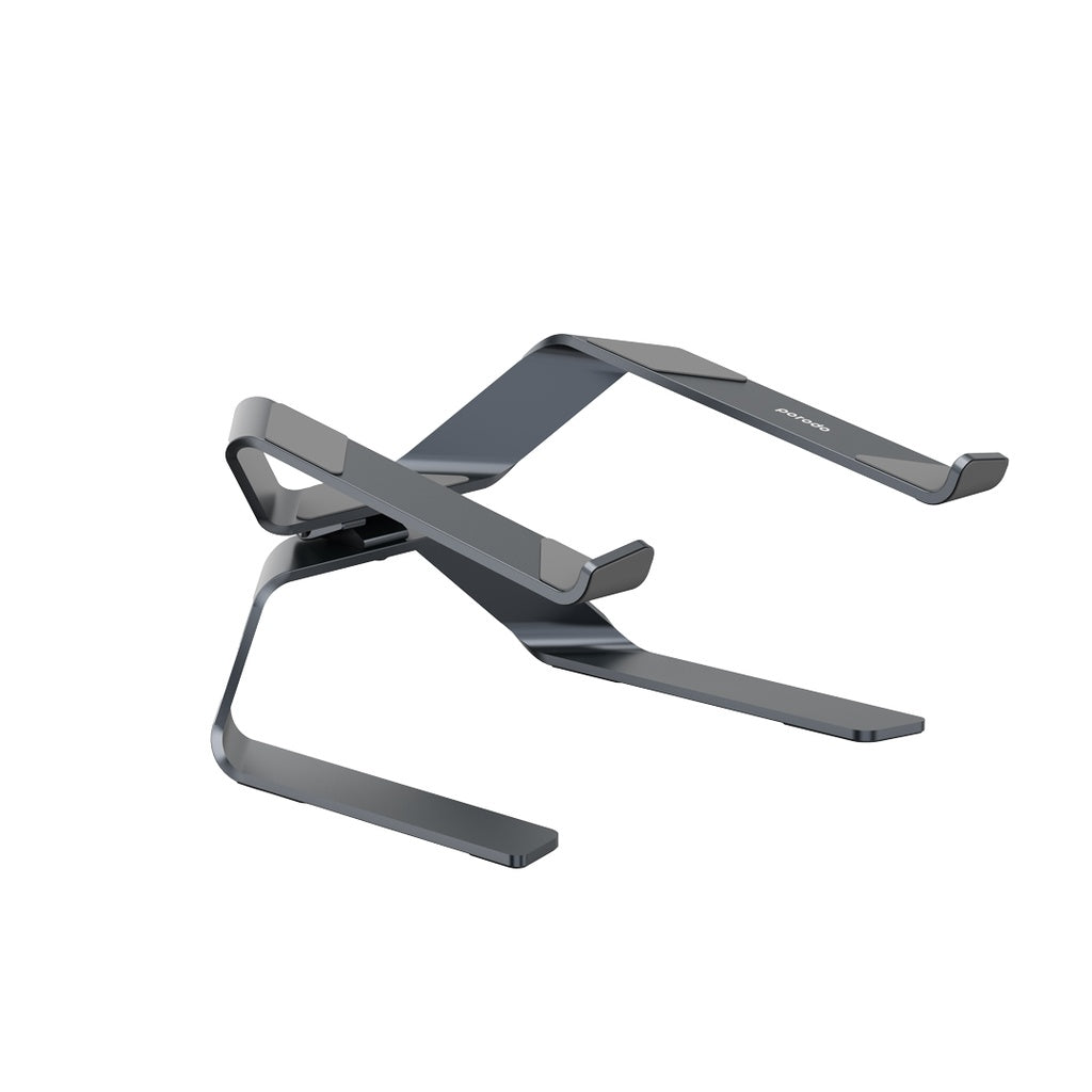 حامل لابتوب المنيوم دوار 360 درجة وقابل للتعديل من بورودو - رمادي | Porodo Aluminum Alloy 360° Rotatable & Adjustable Laptop Stand - Grey