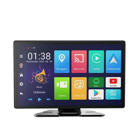 شاشة سيارة بورودو بنظام تشغيل اندرويد 13 مع نظام DVR وذاكرة 4+64GB - اسود | Porodo Android 13 Display Screen with DVR - 4+64GB - Black