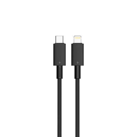 كيبل بورودو يو اس بي سي الى لايتننغ بطول 1.2 متر, شحن سريع | Porodo Type-C to Lightning PVC Cable 1.2M – Fast & Durable Charging.