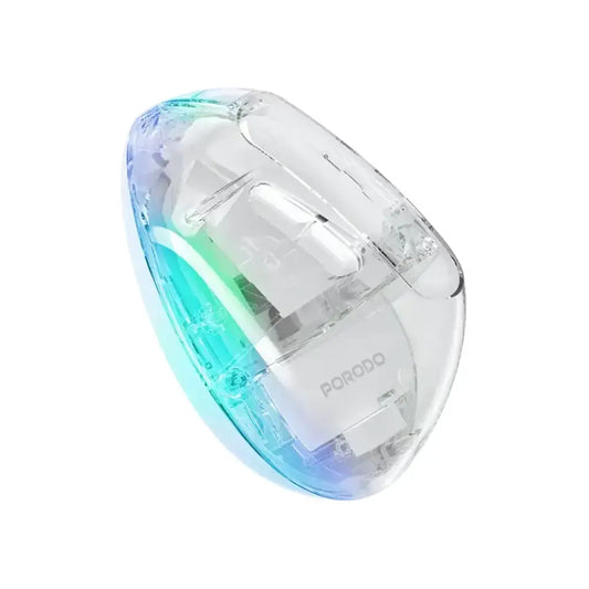ماوس بورودو العمودي اللاسلكي القابل لاعادة الشحن - شفاف | Porodo Rechargeable Wireless 6D Ergonomic Vertical Mouse – Transparent