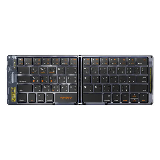 لوحة مفاتيح بلوتوث شفافة قابلة للطي من بورودو | Porodo Transparent Bluetooth Folding Keyboard.