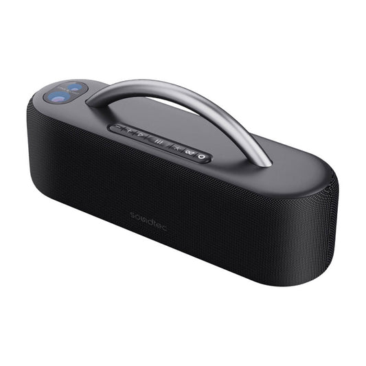 سبيكر بورودو ساوندتيك جالاكتيك المحمول باضائة LED وقدرة 60 واط - اسود | Porodo Soundtec Galactic Star Light Portable Speaker 60W - Black.