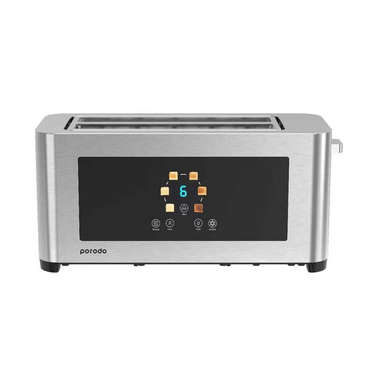 محمصة رقمية 4 شرائح بوب اب  من بورودو لايف ستايل, بقدرة 850 واط - فضي | Porodo Lifestyle 4-Slice Digital Pop up Toaster 850W - Silver