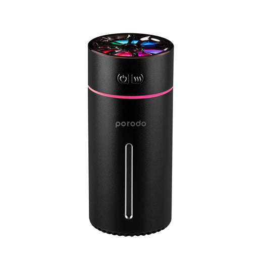 مرطب هواء عطري صغير للسيارة من بورودو لايف ستايل - اسود | Porodo Lifestyle Scented Car Cool Mini Humidifier - Black.