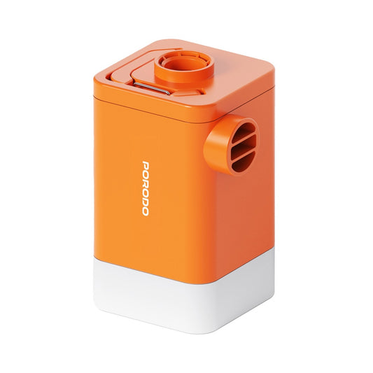 مضخة هواء للنفخ والتفريغ مع اضائة من بورودو لايف ستايل - برتقالي | Porodo Lifestyle Camping Inflate and Deflate Air Pump with Light - Orange