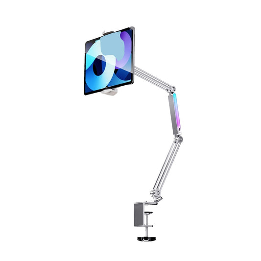 حامل مكتبي المنيوم متعدد المفاصل من بورودو - رمادي | Porodo Multi-Joint Aluminum Desk Mount – Grey