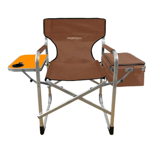 كرسي بورودو لايف ستايل القابل للطي مع طاولة جانبية وحامل كوب | Porodo Lifestyle Outdoor Folding Aluminum Chair with Side Table & Cup Holder
