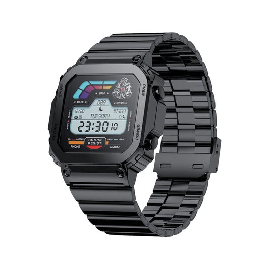 بورودو ساعة ذكية بطابع كلاسيكي مع سوار معدني و سوار سيليكون | Porodo Vintage Smart Watch With Metal Strap & Silicon Strap